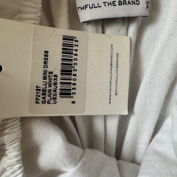 NWT FAITHFUL THE BRAND Gabelli Mini Cutout Poplin White Dress SIZE XS - Picture 2 of 6